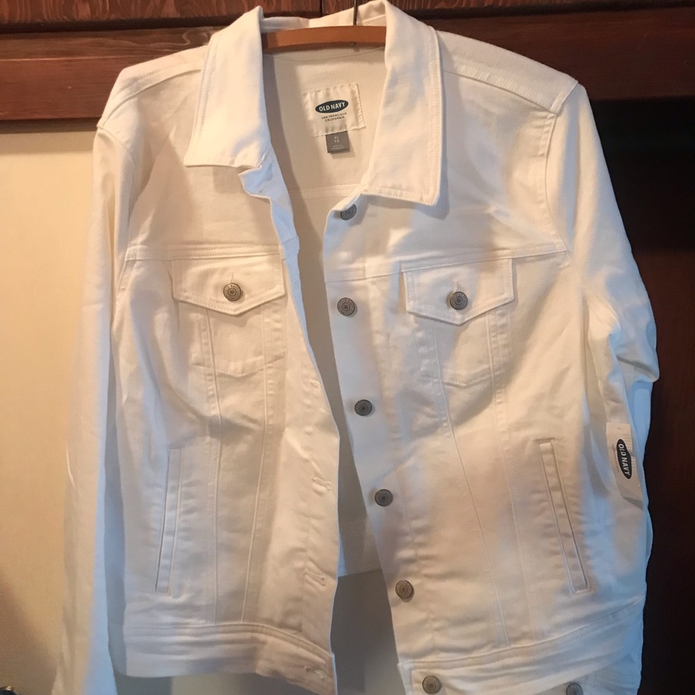 Old Navy White Denim Jacket XL